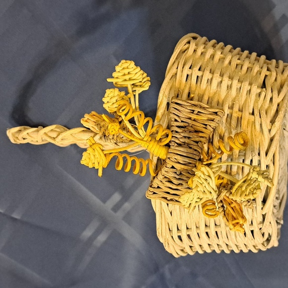 🌴RARE Vintage Cottagecore Wicker Basket - Picture 5 of 11